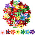 Miniatyrbild 1 av 5: 100 stycken filtblommor tygblommor omslag för DIY-hantverk, Assor