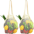 Miniatyrbillede 1 af 5: [2 Pakke] Premium Mesh Indkøbsposer, Genanvendelige Grøntsagsposer, Lang H
