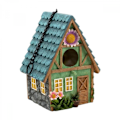 Miniatyrbillede 1 af 5: Hængende fuglefoderhus til haven, Nyhed Fuglehus Havedekorationer, Fuglehotelhytte til vilde x