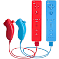 Pikkukuva 1 / 5: 2 ohjainta ja Nunchuck-ohjainta Wii/Wii U -konsolille, G