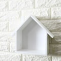 Miniatyrbillede 2 af 5: 5 stk. husformede flydende væghylder opbevaring til stue a