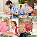 Miniatyrbild 4 av 5: Matlåda vuxna, bento box 3 fack, matlåda barn, snackbox, snackbox lämplig för mikrovågsugnar och diskmaskiner, skola arbete picknick resa (