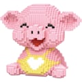 Miniatyrbillede 1 af 4: 1PC Happy Pig Mikro Byggeklodser Dyr Mini Konstruktion Legetøj