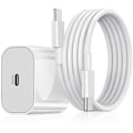 Miniatyrbild 2 av 5: iPhone Snabbladdare USB-C Strömadapter 20W + 2m Kabel Vit (1 c