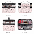 Miniatyrbillede 2 af 5: Makeup tasker dobbelt lag rejse kosmetik tasker make up arrangør