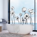 Miniatyrbild 3 av 5: Svart vallmo blomma väggdekaler blommig väggkonst klistermärken sovrum L