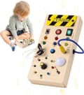 Sysselsättningsbräda för barnleksaker 1, 2-3 år gammal, trä Montessori-spel wi