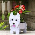 Miniatyrbilde 1 av 5: Søt Hund Plantepotte, Hage Dekorativ Plantepotte, Westie Form Plante C