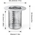 Miniatyrbilde 1 av 4: Dusj Hårfilter, Rustfritt Stål Baderom Vask Filter, 5.5 × 5cm Si