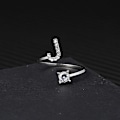 Miniatyrbillede 2 af 5: 2 stk. Initialbogstav Alfabeth Kno Ringe A-Z Sølv og Guld