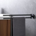 Miniatyrbilde 2 av 5: Matt sort baderomshåndkleholder med 2 stenger 180° sving SUS304 St
