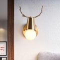 Miniatyrbillede 4 af 5: Kobbervæg Moderne Minimalistisk Stue Baggrundsvæg Soveværelse Sengebord Baglampe Enkelt Hoved Glasvæglampe