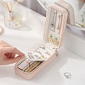 Miniatyrbillede 4 af 4: Lille smykkeskrin til rejser med PU-læder, bærbar smykkeæske
