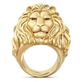 Miniatyrbillede 2 af 5: Guldlejon Dyrmotiv Ring