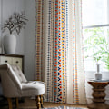 Miniatyrbilde 3 av 5: Bohemian geometrisk trykte bomulls- og linpaneler med fargerike