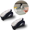 Solglasögonklämmor för bil 2-pack Bilsolskydd Bling Kristall Rhinestone