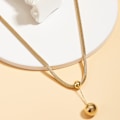 Miniatyrbillede 2 af 4: Choker Halskæder, 14K Forgyldt Titanium Stål Sildbenskæde