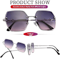 Miniatyrbillede 4 af 5: Rimless solbriller til kvinder, oversize polariserede solbriller, mode
