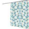 Blommig duschdraperi, tecknade blommor prästkragar vårtid S