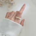 Miniatyrbillede 2 af 3: Åben ring Sterling justerbar solsikke bryllup forlovelsesring