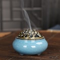Miniatyrbillede 3 af 5: 1 stk. Blå Keramisk Røgelsebrænder, Klassisk Røgelsebrænder med