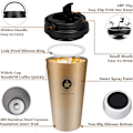 Miniatyrbild 2 av 4: 500ML Isolerad Mugg, Kaffemugg, Rostfri Stål Kaffe Termos med Dubbelväggsisolering Lock Bil, Läcksäker Te Kopp & Espresso Mugg för Resor Kontor