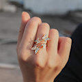 Pikkukuva 5 / 5: Sormukset - Vintage Wrap Stacking Statement -sormukset hienoimmalla kuutio-Z:llä