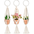 Pikkukuva 1 / 4: Mini Macrame-kasviteline ruukulla, 3 kpl Pieni riippuva autokasvi