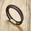 Miniatyrbild 5 av 5: Läderarmband för män | Äkta flätad lädermanschett Bang