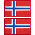 2-pack norska flagglappar norska flaggbroderad lapp