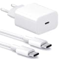 Laddare för Samsung 25W-Snabbladdare USB-C-Strömadapter+Kabel 2m Vit