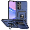 Samsung A16 Armored Hybrid Metal Ring Camera Slider - Blå