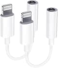 2x Lightning till 3,5 mm hörlursadapter Vit en storlek