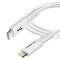 USB-C till Lightning laddningskabel - AKASHI - 3m - Snabbladdning 3A - Synkronisering - Vit Vit