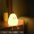 Miniatyrbild 4 av 5: LED Night Light Silicone Pear - 7 Colors Dimmable - Timer & USB Charging - For Children's Bed