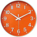 Väggklocka 12 tum tyst icke-tickande klocka för vardagsrum sovrum kök kontor (orange) Orange