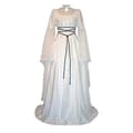 Dam Halloween Renässans Medeltida Maxiklänning Gotisk Cosplay Kostym White S