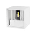 Outdoor wall light, white, IP65, up and down light + LED bulb 501lm, warm white