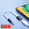 Miniatyrbillede 6 af 11: 3,5 mm han til Type C hun hovedtelefonstik adapter USB C til Aux lydkabel Black 0.02