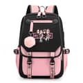 BLACKPINK Rygsæk Skoletaske Black and pink dancing