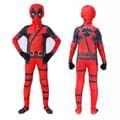 Deadpool-drakt for barn Maske Bodysuit Gutter Superhelt Cosplay Party Maskerade Jumpsuit 140cm