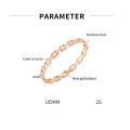 Miniatyrbillede 2 af 4: Enkelt gennembrudt zircon titanium stål armbånd
