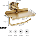 Miniatyrbillede 5 af 5: Toiletpapirholder massiv messing vægmonteret toiletrulleholder tissueholder toiletpapir opbevaring antik messing finish