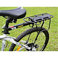 Miniatyrbillede 4 af 5: Piao 110lb Kapacitet Næsten universal justerbar cykellaststativ Cykeludstyrsstativ Fodstativ Cykelbagagebærerstativer med reflekterende logo
