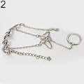 Miniatyrbillede 1 af 4: Kvinder hul sommerfugl link luksus kæde finger ring armbånd mode smykker Silver