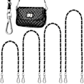 Miniatyrbild 1 av 5: 4 delar platt handväska Kedjerem Crossbody kedja Läder Järnväska Ersättningsrem med metallspänne för axelhandväska Kvinnor gör-det-själv handväska 157 236 31