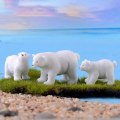 Miniatyrbild 3 av 3: Resin Craft Bear Animal Miniatyrmodell Dol, 20 delar Vit