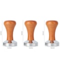 Miniatyrbillede 2 af 5: Kompaktor, mørk træhammer massivt rustfrit stål flad bund espressofyld, espresso tamper