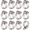 Miniatyrbillede 1 af 5: 12 stykker justerbar slangeklemme rustfrit stål slangeklemmer Clips Fastener (9-16mm)