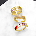 Miniatyrbild 2 av 5: Ring Vintage Zircon Geometry Stud Modesmycken Ac10030 A